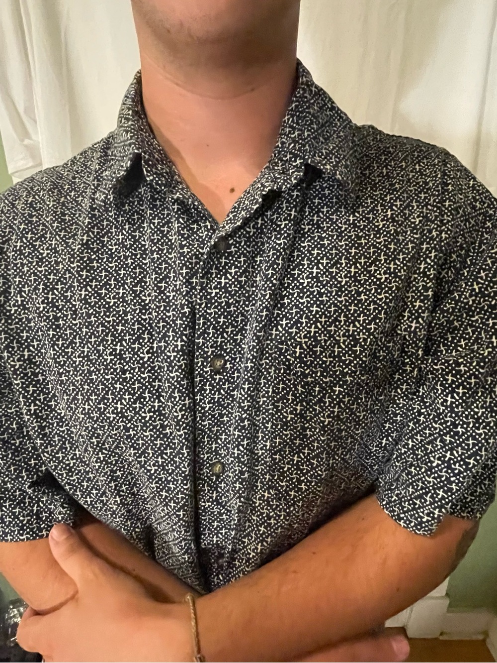 Fieldmaster Hawaiian button-down shirt men’s size XL Cotton Linen Blend